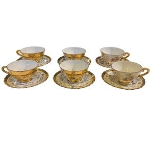 Bavarian Miniature Tea Set-13 -6 teacups,6 saucers,creamer